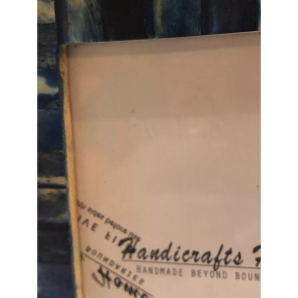 Vintage 2 Art Deco Frames Wood 5x7(4x6) Variegated Blues plexi Tiles Plex Glass - Picture 3 of 8